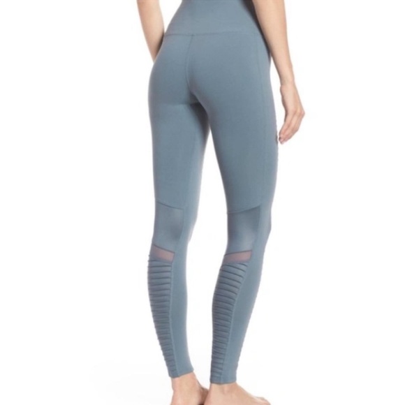 ALO Yoga Moto Leggings Gray/Blue Size Small - Picture 2 of 10